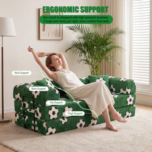 79" Convertible Sofa Bed, 6-in-1 Futon Sofa Boneless Couch in a Box - Image 4
