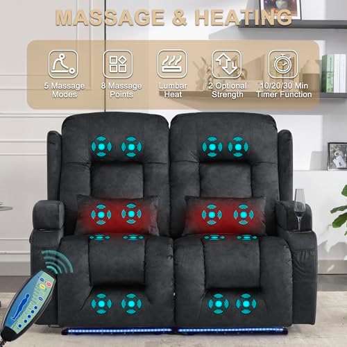 URRED Power Loveseat Recliner Sofa - Image 5