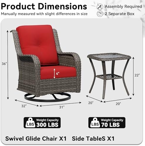 2 Pieces Outdoor Swivel Rocker Patio Chairs Set - Image 2