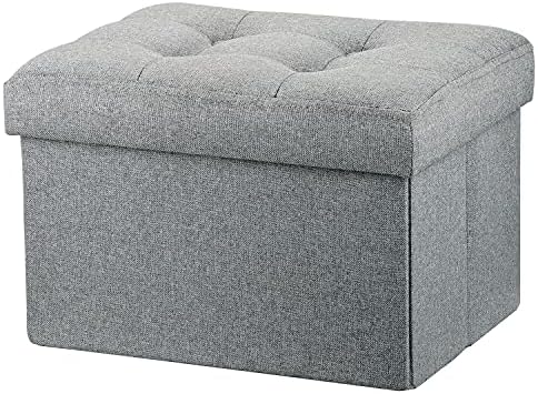 LINMAGCO Ottoman with Storage Small Foot Rest Stool Under Desk Stool Short by LINMAGCO