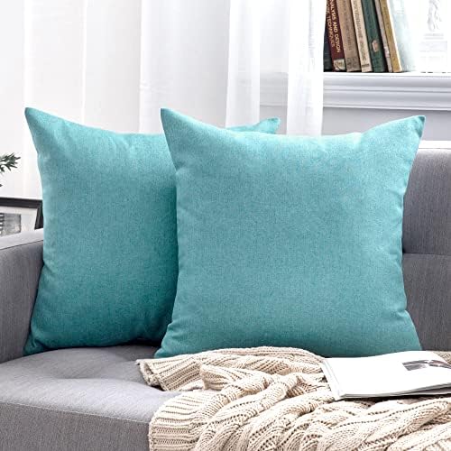 MIULEE Decorative Outdoor Pillow Covers Waterproof 18x18 Turquoise - Image 6
