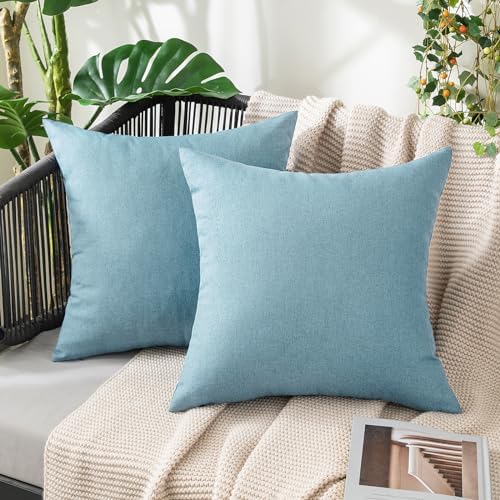 MIULEE Decorative Outdoor Pillow Covers Waterproof 18x18 Blue Gray by MIULEE