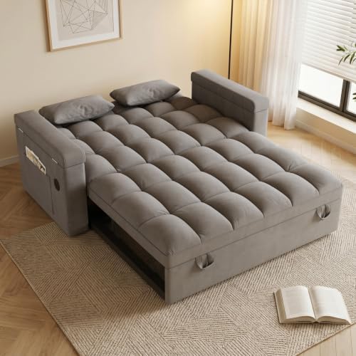 65'' Sleeper Sofa, 3-in-1 Convertible Sofa Bed - Image 3