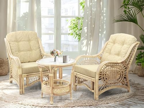 Malibu Lounge Living Accent Armchair Natural Rattan Wicker Handmade Design - Image 6