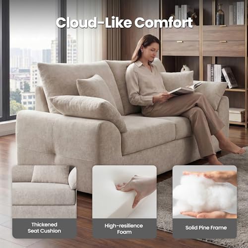 75.6" Cloud Boneless Sofa, Loveseat Couches - Image 4