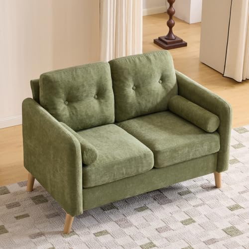 VINGLI 47" Green 2 Seater Chenille Sofa by VINGLI