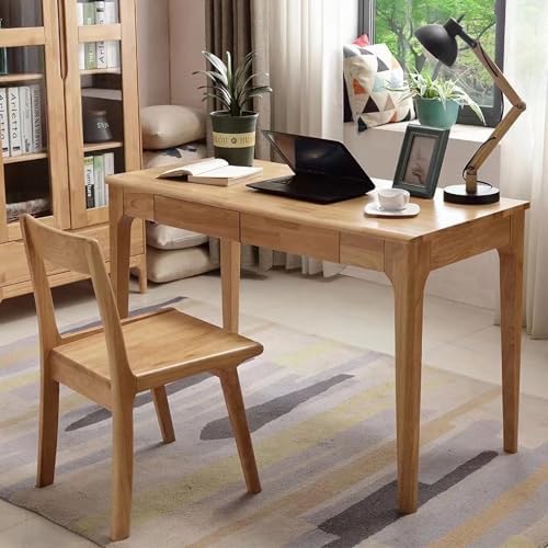 Solid Wood Desk with Drawers, Small Computer Desk - Image 3