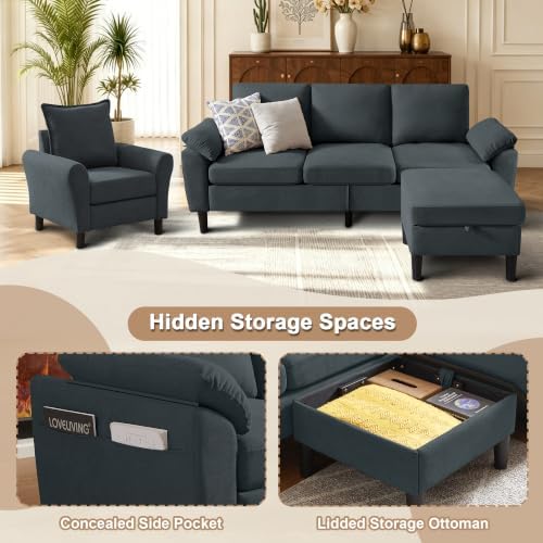 3 Pieces Sectional Sofa, Couch Set - Image 5