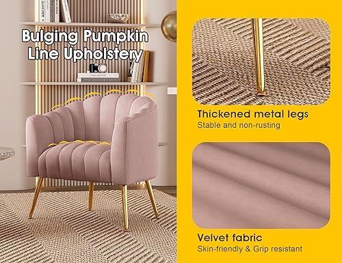 Dewhut Oversized Pumpkin Couch Accent Chair, Modern Comfy Velvet Upholstered - Image 6