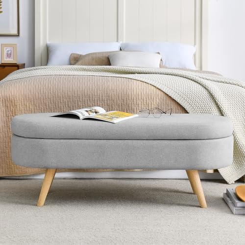 43.5" Ottoman with Storage, Storage Ottoman Bench with Safety Hinge, Bed End - Image 3