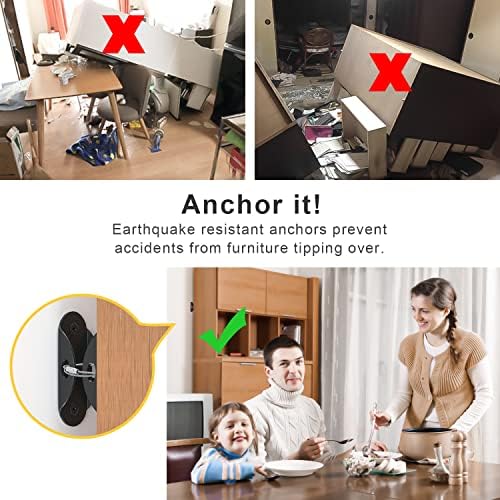 Furniture Anchors 10 Pack, Anti-Tip Earthquake Straps - Image 2