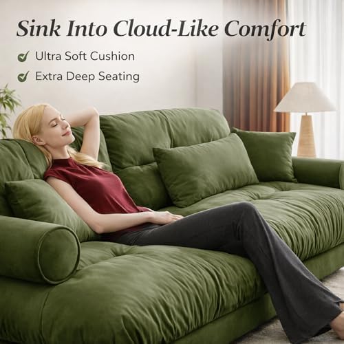 94" Modular Sectional Sofa, Velvet Upholstered Couches - Image 4
