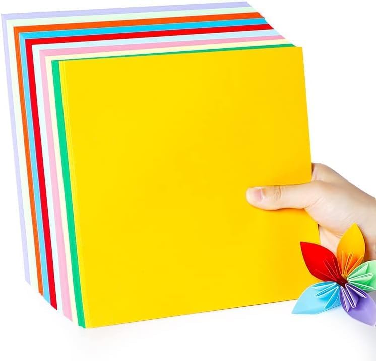 2 Pack 10 Colors Origami Paper Double Sided Color 100 Sheets Square Easy Fold Paper for Beginner (Centimeters, 20x20)