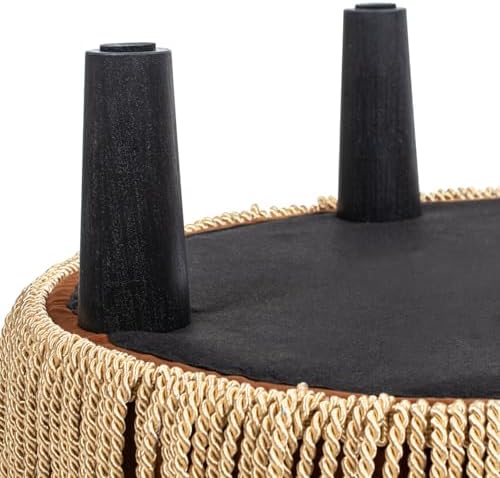 Jennifer Taylor Home Yolanda 24" Round Upholstered Accent Ottoman, Burnt Orange - Image 5