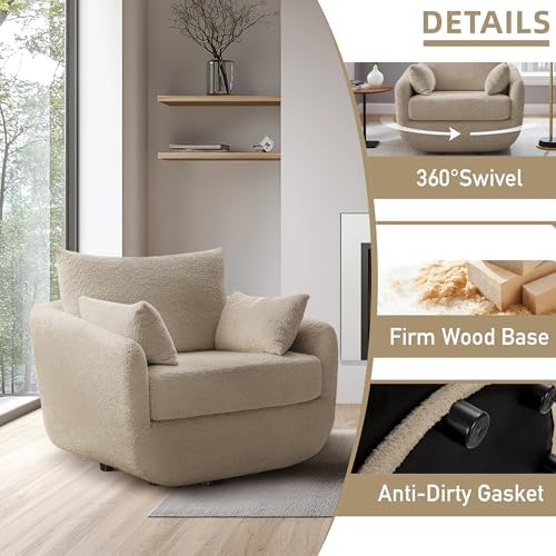 360° Swivel Accent Armchair, 39.3" Oversized - Image 4