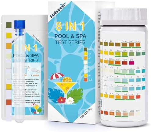 Salt-Water Pool Test Strips Kit: 150 Counts 8-in-1 by SaySummer