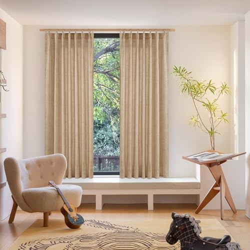 YoungsTex Toffee Linen Curtains 84 Inch Length - Image 3