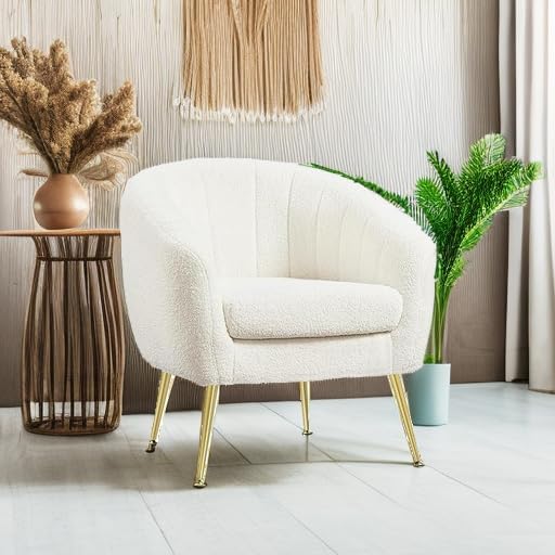Yaheetech Barrel Accent Chair, Modern Cozy Vanity Chair - Image 5