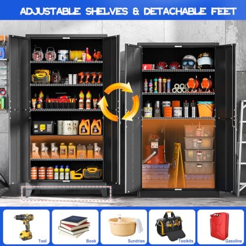 GAIOUS 79" Tall Metal Pantry Storage Cabinet - Image 4