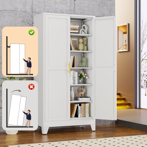 White Metal Storage Cabinet - Image 6