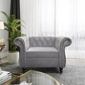 Chesterfield Chair, Modern Velvet Tufted Accent Sofa Couch Chair by ORRD
