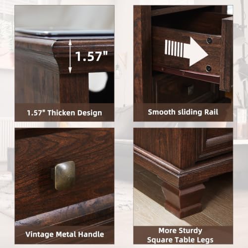 SAVOR LIFE Farmhouse Nightstand Set of 2 - Image 5