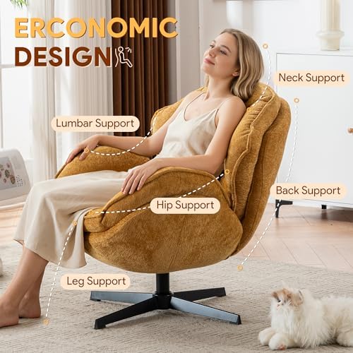 Swivel Accent Chair Set of 2, Modern Recliner Lounge Chair - Image 4