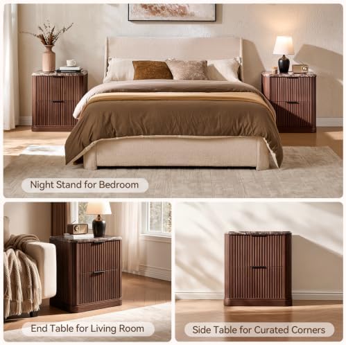 2 Drawer Fluted Nightstand - Image 4