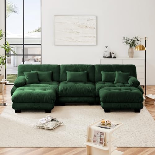 Modular Sectional Sofa for Living Room, Oversized 3 Seater Green Sectional - Image 3