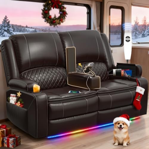 RV Loveseat Recliner Wall Hugger, Power Reclining Loveseat by MOSGAT