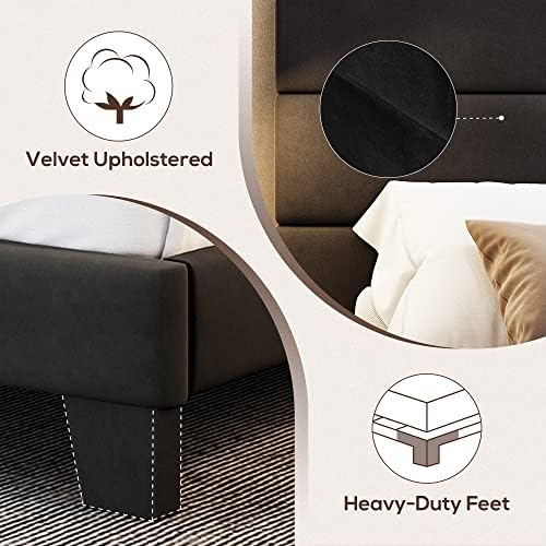 WEEWAY King Size Velvet Bed Frame - Image 6