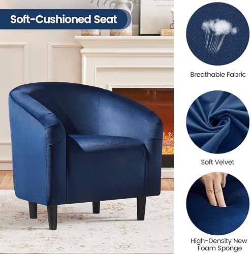 Yaheetech Compact Velvet Accent Chairs Set of 2 - Image 5