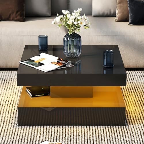HedoAjim Black LED Coffee Table by HedoAjim