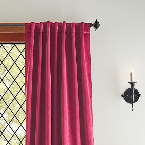Martha Stewart Lucca Velvet Blackout Back Tab Window Curtain Panel Pair - Image 2