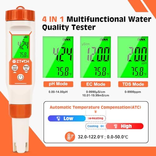pH Meter for Water, Smart pH TDS EC Meter for Water Hydroponic - Image 2