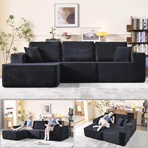 108" Modular Sectional Sofa, Boneless Cloud Couch by WHGBJA