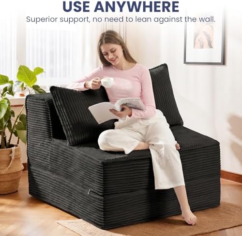 Erament Folding Sofa Bed, Portable Floor Couch Lounge Sofa - Image 3