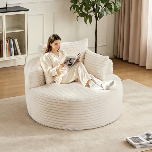 Oversized Chaise Lounge Chair Indoor, Boneless Sleeper Sofa Bed by Merikeshomes