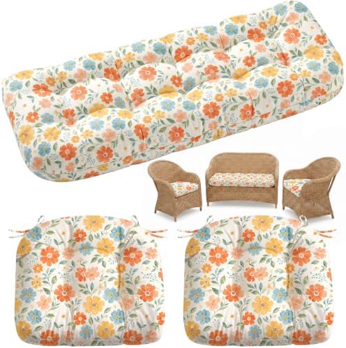 1 MIDDLE ONE Wicker Chair Cushions 3 Pieces Set by 1MIDDLEONE