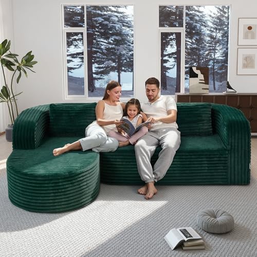 Hobestluk Boneless Couch Modular Sectional Sofa L-Shape Lounge Cloud Couch - Image 3