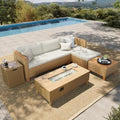 HERA'S HOUSE 5-Piece Wicker Rattan Patio Sectional Set by HERASHOUSE
