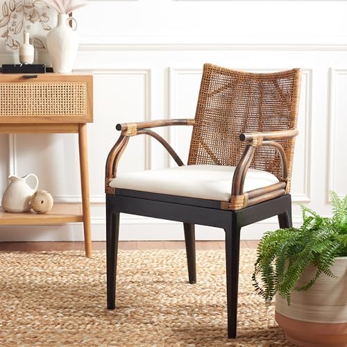 SAFAVIEH Gianni Wood Accent Chair, 19.8" Seat Brown/Black SEA4011A - Image 2