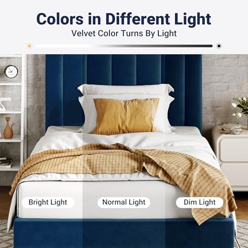 Allewie Twin Bed Frame/Velvet Upholstered Bed Frame - Image 4