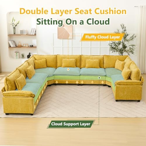 Oversized Modular Sectional Sofa Set, Convertible Deep Seat Cloud Couch - Image 3