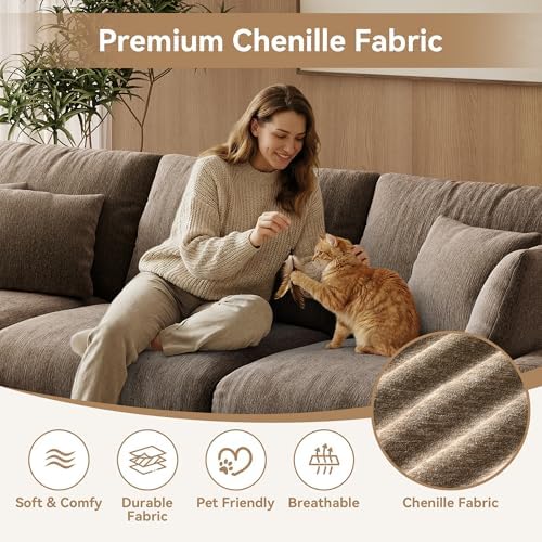 WorthFurni 110” Cloud Sectional Couches - Image 3