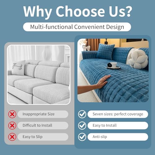Sectional Velvet Couch Covers for 2 Seats - Image 5