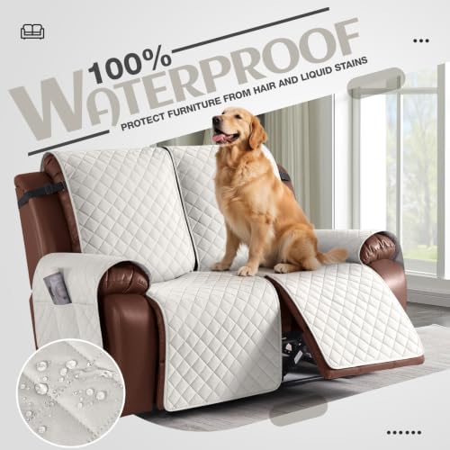 KinCam Waterproof Loveseat Recliner Covers Washable, 2 Seater - Image 3