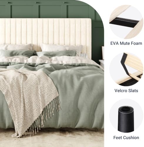 Allewie Queen Bed Frame, Upholstered Platform Bed - Image 5