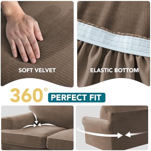 Turquoize Sofa Cover 3 Piece T Cushion Loveseat Covers - Image 6