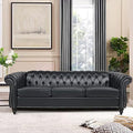 LEVNARY Chesterfield Sofa, Classic Tufted Upholstered Leather Couch, Modern 3 by LEVNARY
